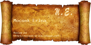 Mocsek Erina névjegykártya